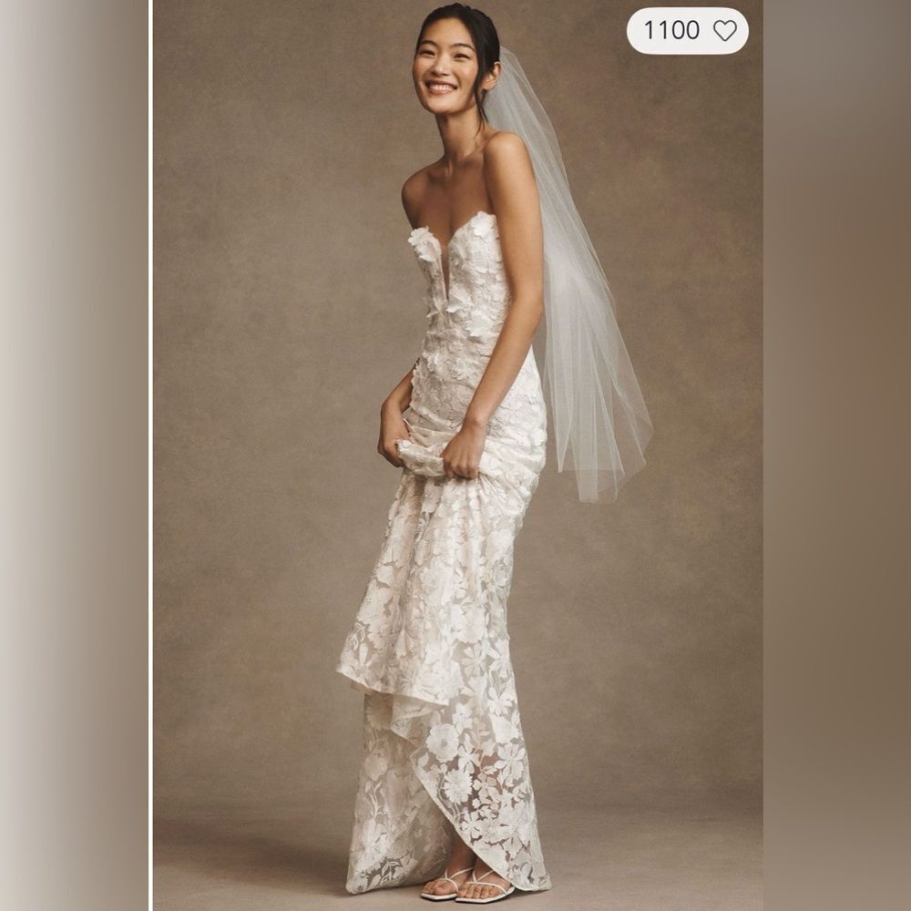 BHLDN Jenny by Jenny Yoo Josephine Off-The- Shoulder Lace Fit & Flare Gown